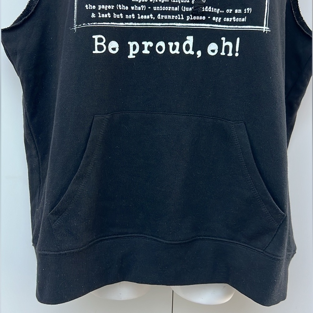 BLUENOTES | Black Sleeveless Vest Hoodie Sweater “Made in Canada “ - Picture 11 of 11